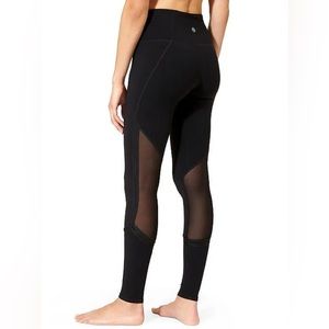 Athleta High Rise Plié Plie Mesh Insert leggings black medium